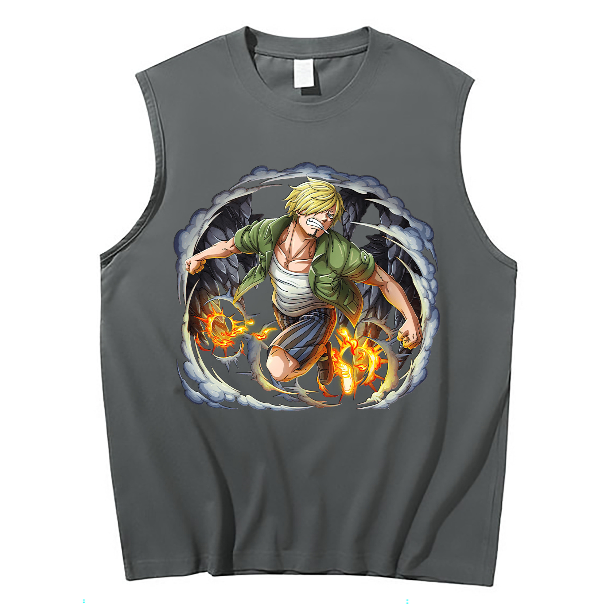 （画像用） ワンピース サンジ ONE PIECE Sanji コットン100％タンクトップ（フロントプリント）